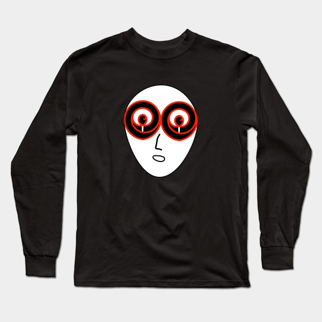 Crazy trance alien face Long Sleeve T-Shirt by Leap Arts